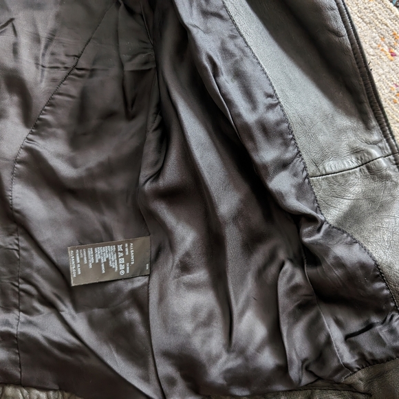 EUC All Saints Cargo Distressed Leather Biker Jacket - Picture 8 of 12